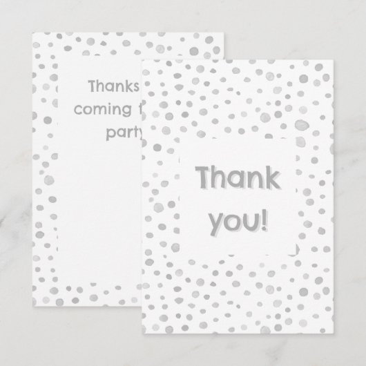 Mist Confetti Waterverf Stippen Dank u kaart (Voorkant / Achterkant)