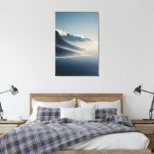 Mist-Covered Coastal Mountains Sunrise Glow Canvas Afdruk (Insitu (Slaapkamer))