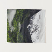 Mist door het bos onder de bergen wandkleed (Voorkant (horizontaal))