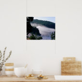 Mist drijft onder de brug over de Deceptpas op Poster (Keuken)