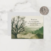 Mist en boom op de berg dank je wel kaart notitiekaartje (Voorkant / Achterkant in situ)