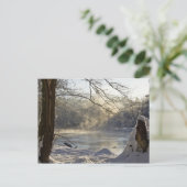 Mist en ijs in Calver Weir Briefkaart (Staand voorkant)