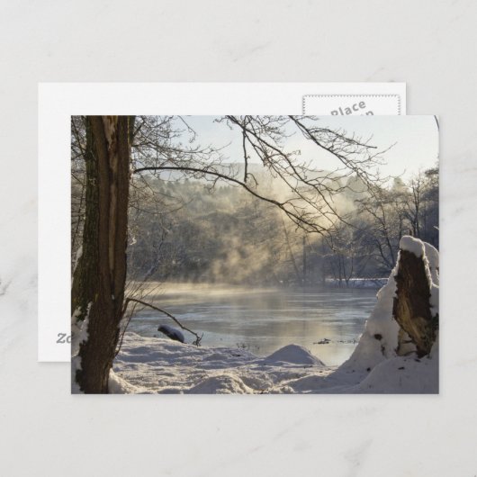 Mist en ijs in Calver Weir Briefkaart (Voorkant / Achterkant)