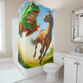 Mist en Paard Douchegordijn (In situ)