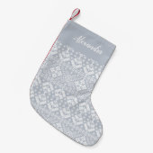 Mist Grijs Nordic Sweater Patroon Gepersonaliseerd Kleine Kerstsok (Voorkant (Hangend))