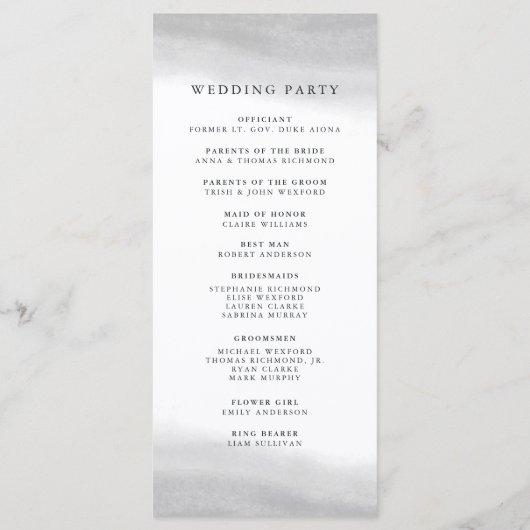 Mist Huwelijksprogramma Programmakaart (Achterkant)