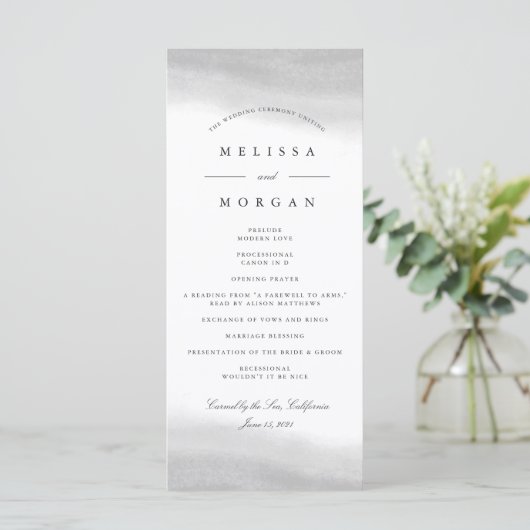 Mist Huwelijksprogramma Programmakaart (Staand voorkant)