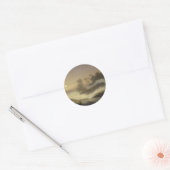 Mist in moonlicht ronde sticker (Envelop)