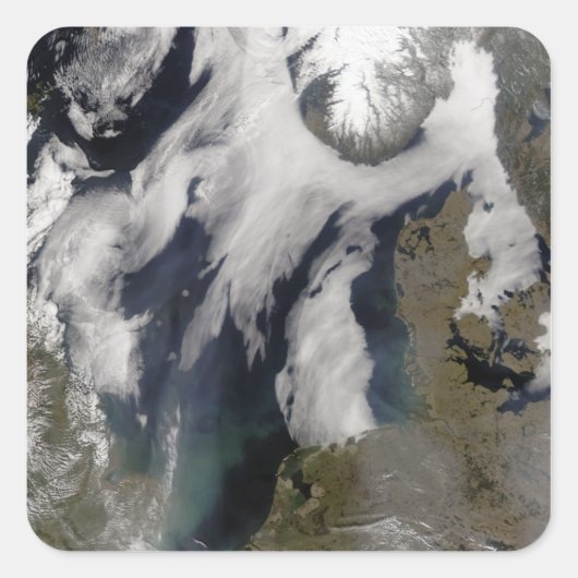 Mist in Noord-Zee Vierkante Sticker (Voorkant)