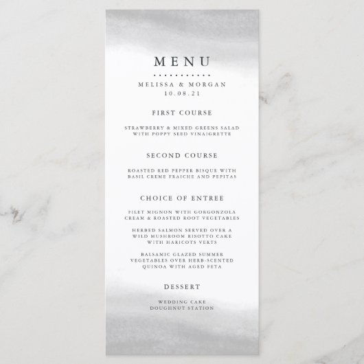 Mist | Kaart van het huwelijksmenu (Voorkant)