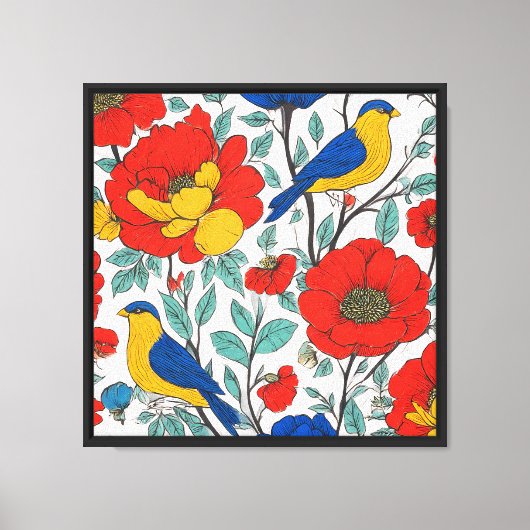 MIST Layering Accent - Folk Flora Scroll Canvas Afdruk (Voorkant)