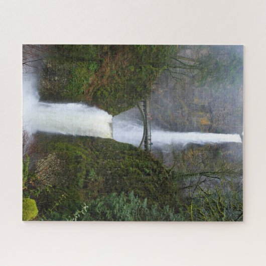 Mist & Mist of Multnomah Herfsten, Oregon - 16 x 2 Legpuzzel (Horizontaal)