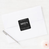 Mist & Moss Aangepast Kaarslabel Zwart Wit Vierkante Sticker (Envelop)