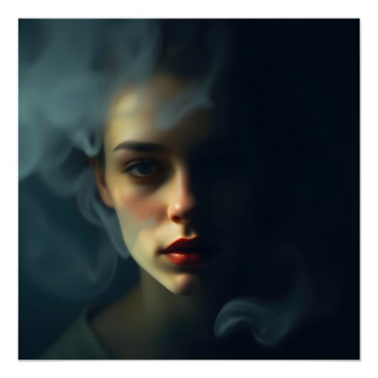 “Mist of Melinoë” – A Spectral Portrait Perfect Poster (Voorkant)