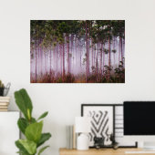 Mist onder dennenbomen bij zonsopgang, Everglades Poster (Thuiskantoor)