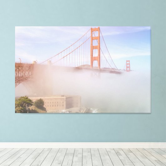 mist onder een brug canvas afdruk (Insitu (Houten vloer))