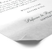 Mist | Onderteken van het huwelijksmenu Poster (Hoek)