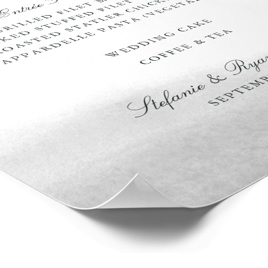 Mist | Onderteken van het huwelijksmenu Poster (Hoek)