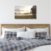 Mist op de weide canvas afdruk (Insitu (Slaapkamer))