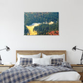 Mist op een eenzaam herfstveld canvas afdruk (Insitu (Slaapkamer))