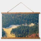 Mist op een eenzaam herfstveld hangend wandkleed (Voorkant)