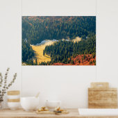 Mist op een eenzaam herfstveld poster (Keuken)