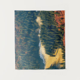 Mist op een eenzaam herfstveld wandkleed