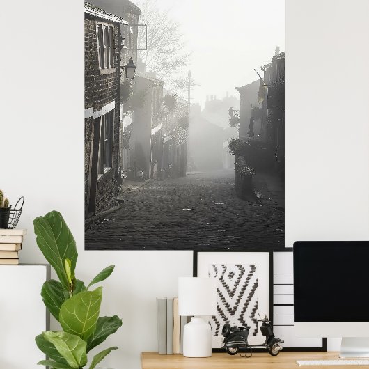Mist op Haworth Main Street Poster (Thuiskantoor)