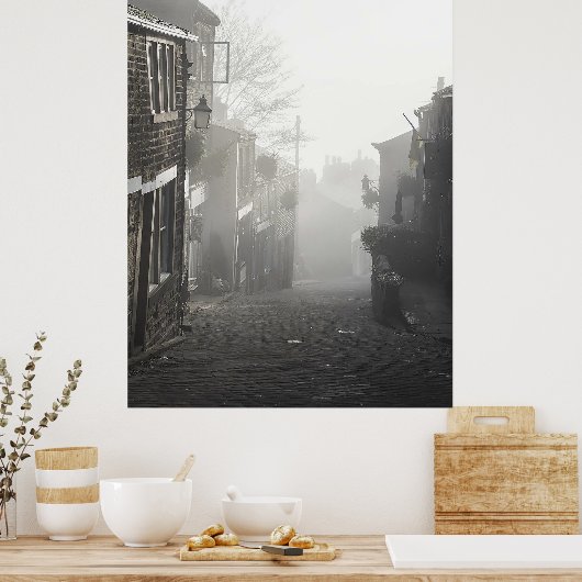 Mist op Haworth Main Street Poster (Keuken)