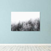 Mist over bevroren bos canvas afdruk (Insitu (Houten vloer))