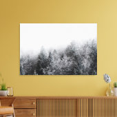 Mist over bevroren bos canvas afdruk (Insitu (Woonkamer))