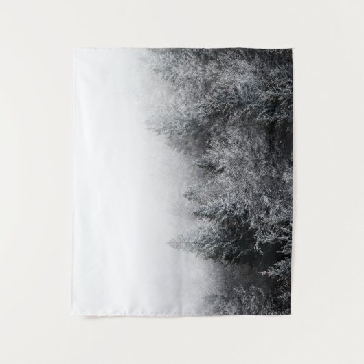 Mist over bevroren bos wandkleed (Voorkant)