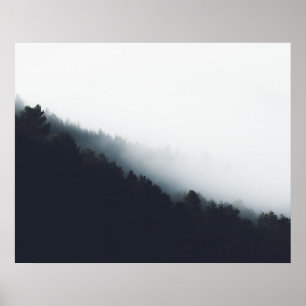 Mist over diagonale boslagen poster
