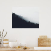 Mist over diagonale boslagen poster (Keuken)