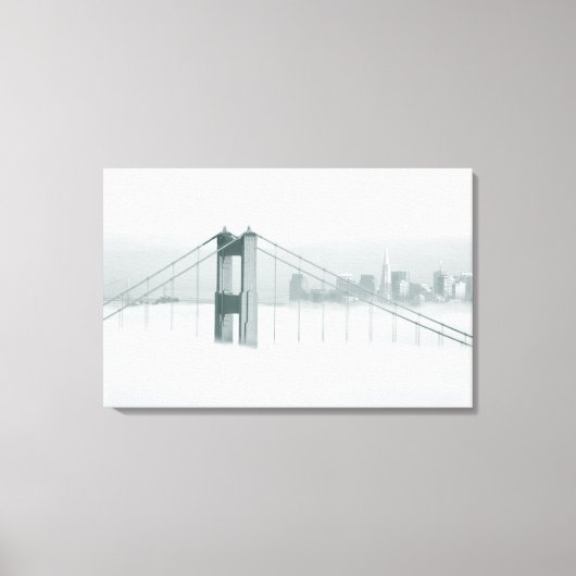 Mist rolt door de baai van San Francisco 2 Canvas Afdruk (Voorkant)