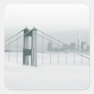 Mist rolt door de baai van San Francisco 2 Vierkante Sticker