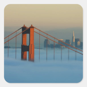 Mist rolt door de baai van San Francisco Vierkante Sticker