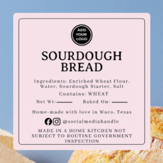 Mist Roze Sourdough Ingrediënten Cottage Sticker