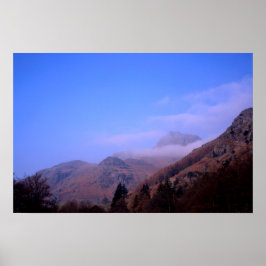 Mist The Langdale Pikes Lake District England Poster
