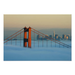 Mist trekt door de baai van San Francisco Foto Afdruk