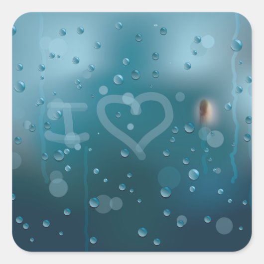 Mist van de liefde vierkante sticker (Voorkant)