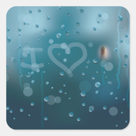 Mist van de liefde vierkante sticker (Voorkant)