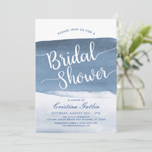 Mist van Lake Harbor | Bruidsdouche uitnodiging (Staand voorkant)