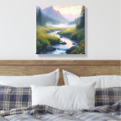 Mist van Mountains Creek Canvas Afdruk (Insitu (Slaapkamer))
