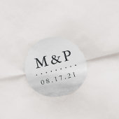 Mist Wedding Monogram Ronde Sticker