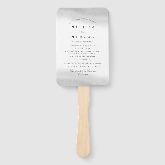 Mist Wedding Program Handwaaier (Voorkant)