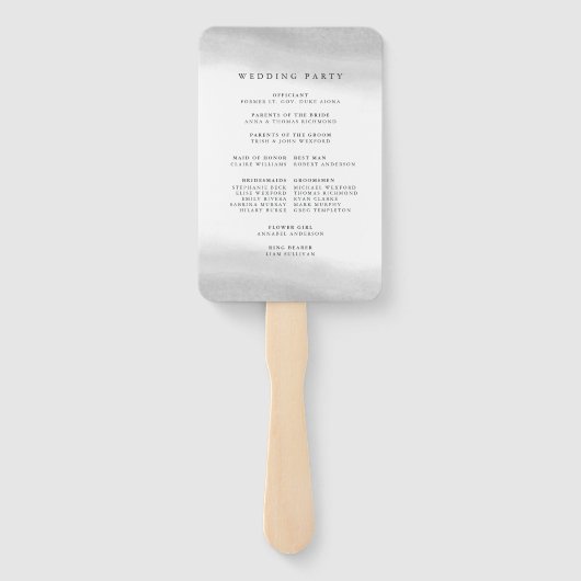 Mist Wedding Program Handwaaier (Achterkant)