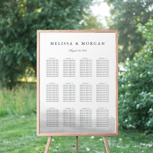 Mist Wedding Seating Chart Poster