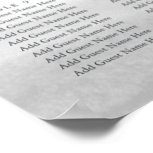 Mist Wedding Seating Chart Poster (Hoek)