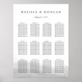 Mist Wedding Seating Chart Poster (Voorkant)